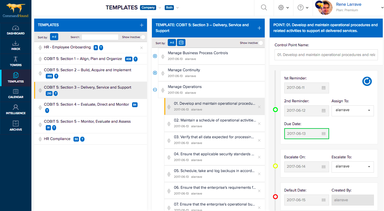 COBIT 5 implementation in CommandHound